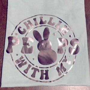 “CHILLIN WITH MY PEEPS” Tee short sleeve light teal